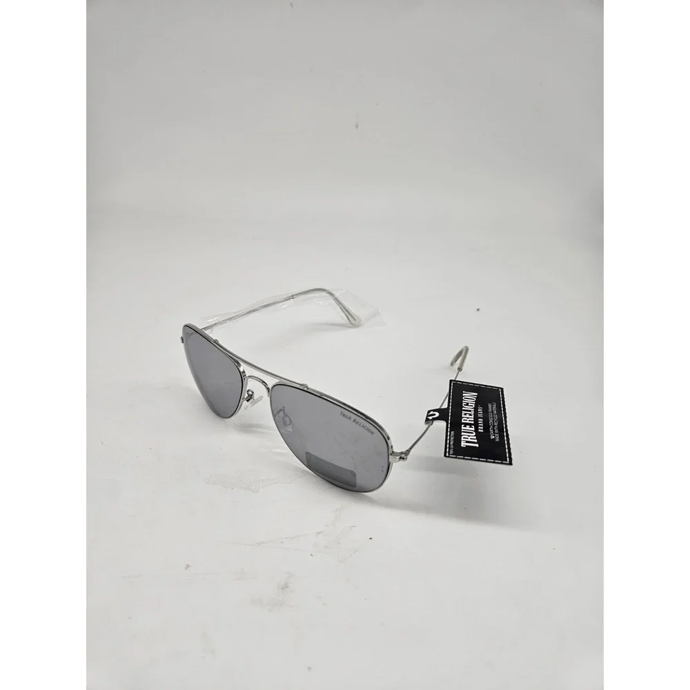 True Religion Silver Mirrored Lens‎ Aviator Sunglasses